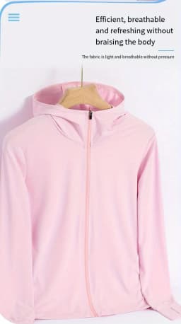 Summer Thin Ice Silk UV Women's Sunscreen Swimwear Jacket Front Zip UPF 50+ Fishing Clothing Couple Sunwear