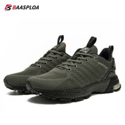 Baasploa Men Professional Running Shoes Breathable Training Shoes Lightweight Sneakers Non-Slip Track Tennis Walking Sport Shoe