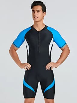 SBART Men's European and American Style Short-Sleeved Diving Suit for Snorkeling Slimming Swimwear