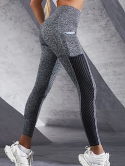 Women's Side Mesh High Waist Yoga Pants With Pockets Leggings for Women Tummy Control Workout Ankle Length Pants Casual Style
