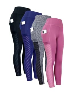 Women's Side Mesh High Waist Yoga Pants With Pockets Leggings for Women Tummy Control Workout Ankle Length Pants Casual Style