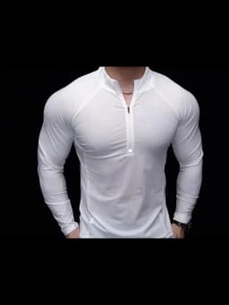 2024 New Men Sports T-shirt Gym Fitness Tops Running Training Clothes Autumn Round Neck Quick-drying Breathable Long Sleeves
