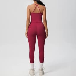 Halter Yoga Top Set Fitness Gym Suit Training Sleeveless Sport Gym Tops Crossover Back Sports Underwear Tummy Control Slimming