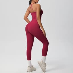 Halter Yoga Top Set Fitness Gym Suit Training Sleeveless Sport Gym Tops Crossover Back Sports Underwear Tummy Control Slimming