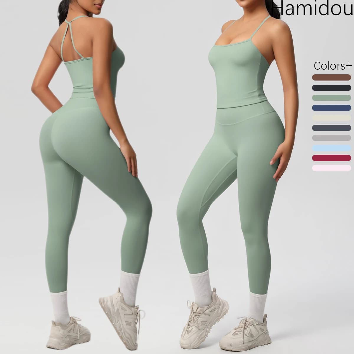 Halter Yoga Top Set Fitness Gym Suit Training Sleeveless Sport Gym Tops Crossover Back Sports Underwear Tummy Control Slimming