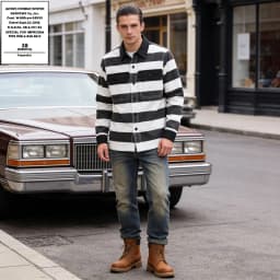 OKONKWO 16oz Heavyweight Prisoner Striped Jacket Thick Canvas Motorcycle Coat Outdoor Trekking Riding Camping Tooling Overalls