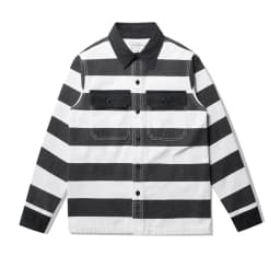 OKONKWO 16oz Heavyweight Prisoner Striped Jacket Thick Canvas Motorcycle Coat Outdoor Trekking Riding Camping Tooling Overalls