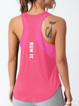 Women's running vest, special letter style, loose long top vest, a good choice for yoga running