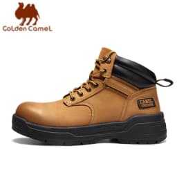 GOLDEN CAMEL Hard-core Hiking Boots Fashion Comfortable Thick-soled Non-slip Genuine Leather Retro Hiking Shoes for Men Winter
