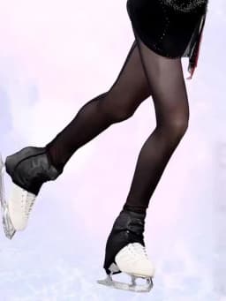 Flower Skating Training Mesh Pantyhose Bottom Pantyhose Black Figure Skating Professional Mesh Socks for Children and Adults