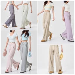 VITALINOVO UPF 50+ Wide Leg Travel Hiking Pants for Women Lightweight Quick-Dry Business Casual Pants for Work Lounge Beach Pant