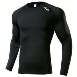 Men's Compression Long Sleeve Shirt Black Fitness T-shirt Male Running Quick Drying Gym Top Sun Protection Sports Base Layer