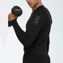 Men's Compression Long Sleeve Shirt Black Fitness T-shirt Male Running Quick Drying Gym Top Sun Protection Sports Base Layer