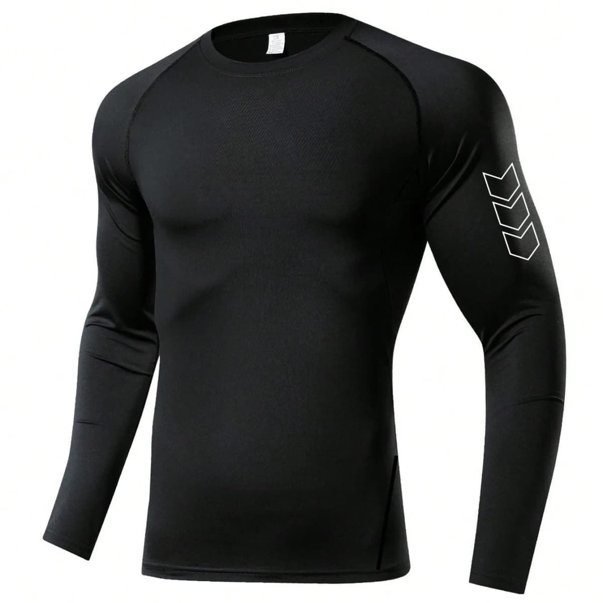 Men's Compression Long Sleeve Shirt Black Fitness T-shirt Male Running Quick Drying Gym Top Sun Protection Sports Base Layer