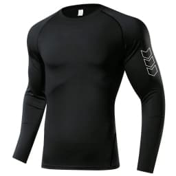 Men's Compression Long Sleeve Shirt Black Fitness T-shirt Male Running Quick Drying Gym Top Sun Protection Sports Base Layer