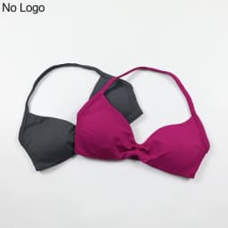 No Logo V-Neck Women's Low Support Ruched Halter Sports Bra Sexy Open Back Gym Crop Top Padded Seamless Workout Yoga Tank Tops