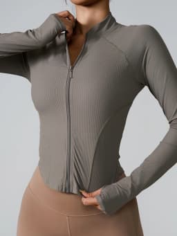 Women's Long-Sleeved Clothes Zipper Sports Jacket Top Outer Wear Professional Training Running Fitness Clothes Spring