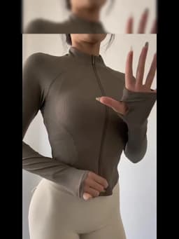 Women's Long-Sleeved Clothes Zipper Sports Jacket Top Outer Wear Professional Training Running Fitness Clothes Spring