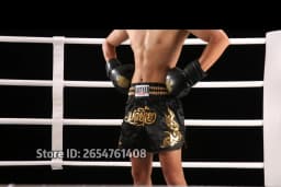 ANOTHERBOXER Men's Muay Thai Shorts, Quick-Dry MMA Kickboxing Boxing Trunks Women Child Premium Fighting Thaiboxing Shorts