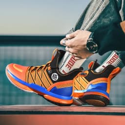 Lynjacye WUKONG Orange Style Mid Cut Basketball Shoes for Men Women Breathable Outdoor Sport Sneaker Air Cusion Walking Shoes