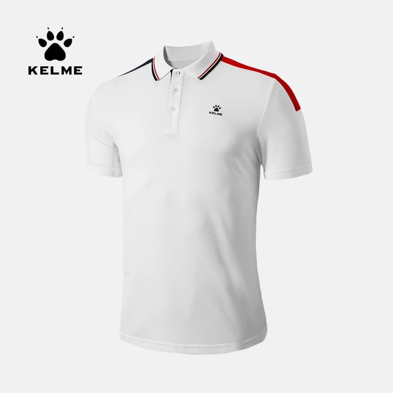 Kelme Summer Men's Short Sleeved Cotton Solid Color Sports Polo Shirt With Polo Collar Slim Fit T-shirt For Daily Competition