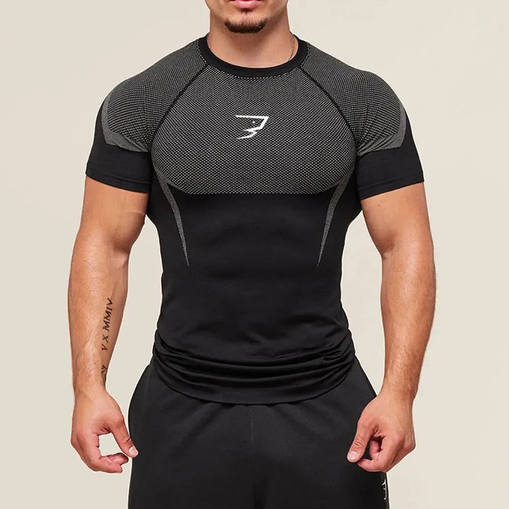 Men's T-shirts Gym Sports Outdoor Training Tshirt Running Exercise Speed Ventilate Tops Lightweight Compression Clothing Tees