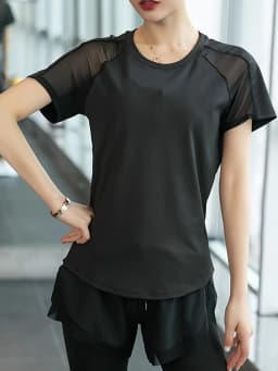 New summer sports T-shirt quick drying mesh fitness cycling running top repair thin yoga wear women short sleeve