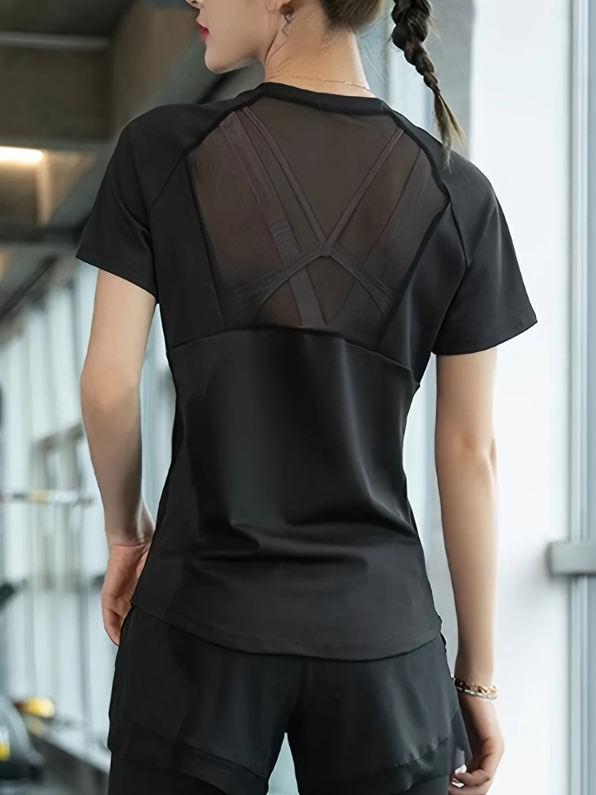 New summer sports T-shirt quick drying mesh fitness cycling running top repair thin yoga wear women short sleeve