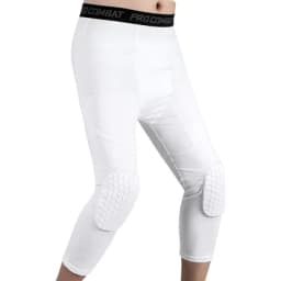 Men's Sports Running Tights Anti-Collision Knee Pad Compression Pants Quick Dry High Elastic Gym Fitness Training Leggings 3/4