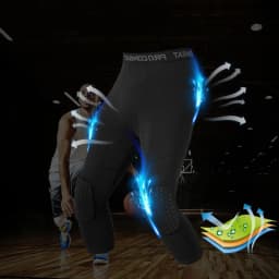 Men's Sports Running Tights Anti-Collision Knee Pad Compression Pants Quick Dry High Elastic Gym Fitness Training Leggings 3/4