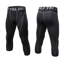 Men 3/4 Cropped Pants Shorts Sport Yoga Fitness Running Workout Training Exercise Perspiration Tight Cycling Compression Legging