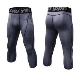 Men 3/4 Cropped Pants Shorts Sport Yoga Fitness Running Workout Training Exercise Perspiration Tight Cycling Compression Legging