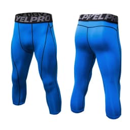 Men 3/4 Cropped Pants Shorts Sport Yoga Fitness Running Workout Training Exercise Perspiration Tight Cycling Compression Legging