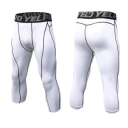 Men 3/4 Cropped Pants Shorts Sport Yoga Fitness Running Workout Training Exercise Perspiration Tight Cycling Compression Legging