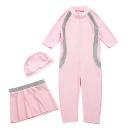 Muslim Swimwear Girl Cap Jumpsuit Skirt 3Pcs Modest Swimsuit for Girls Bath Swimming Suit Arab Islamic Baby Teens Kids Beachwear