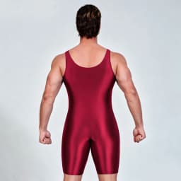 AMORESY satin smooth men's jumpsuit silk smooth surfing suit yoga sportswear vest five part jumpsuit