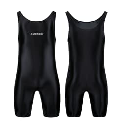 AMORESY satin smooth men's jumpsuit silk smooth surfing suit yoga sportswear vest five part jumpsuit