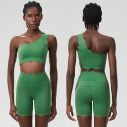 Women Summer Short Sportswear Solid Color Two Pieces Fitness Yoga Set Breathable Quick Dry Running Suit Female Workout Clothes