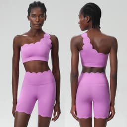 Women Summer Short Sportswear Solid Color Two Pieces Fitness Yoga Set Breathable Quick Dry Running Suit Female Workout Clothes