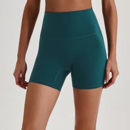 Buttery Soft Stretch Nylon Yoga Biker Shorts No Front Seam High Waist Y-shape Butt Lifting Sport Workout Gym Shorts For Women