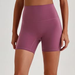 Buttery Soft Stretch Nylon Yoga Biker Shorts No Front Seam High Waist Y-shape Butt Lifting Sport Workout Gym Shorts For Women