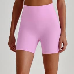 Buttery Soft Stretch Nylon Yoga Biker Shorts No Front Seam High Waist Y-shape Butt Lifting Sport Workout Gym Shorts For Women