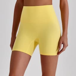 Buttery Soft Stretch Nylon Yoga Biker Shorts No Front Seam High Waist Y-shape Butt Lifting Sport Workout Gym Shorts For Women