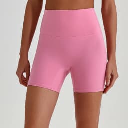 Buttery Soft Stretch Nylon Yoga Biker Shorts No Front Seam High Waist Y-shape Butt Lifting Sport Workout Gym Shorts For Women