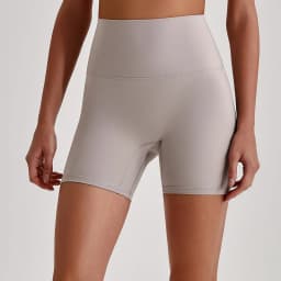 Buttery Soft Stretch Nylon Yoga Biker Shorts No Front Seam High Waist Y-shape Butt Lifting Sport Workout Gym Shorts For Women