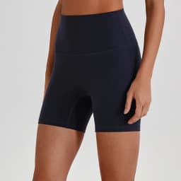 Buttery Soft Stretch Nylon Yoga Biker Shorts No Front Seam High Waist Y-shape Butt Lifting Sport Workout Gym Shorts For Women