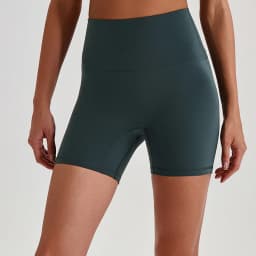 Buttery Soft Stretch Nylon Yoga Biker Shorts No Front Seam High Waist Y-shape Butt Lifting Sport Workout Gym Shorts For Women