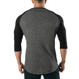Plain Fitness Three Quarter Sleeve Shirt Mens Training Clothing Cotton Breathable T-shirt Slim Fit Gym Bodybuilding Muscle Tops