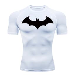 Bat Graphic Compression Shirts for Men Short Sleeve Rash Guard Gym Workout Running Tshirt Summer Athletic Quick Dry Tees Tops