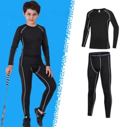 Kids Fitness Tracksuits Youth Warm Pants Tops Underwear Tight Sports Clothes for Boys Compression Running Basketball Sportswear